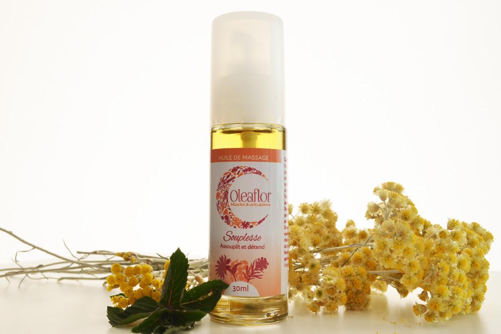 Huile souplesse Oleaflor pour soulager les douleurs articulaires